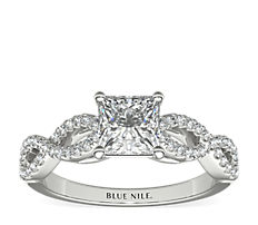 Infinity Twist Micropavé Diamond Engagement Ring in Platinum (1/4 ct. tw.)